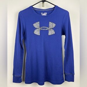 Under Armour ColdGear Waffle Knit Thermal Long Sleeve Top Blue Women’s Size M